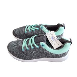 Women's Athletic Shoes - Gray and Mint